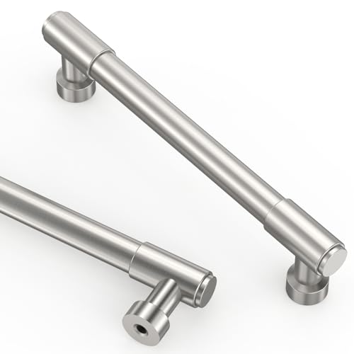Asidrama Brushed Satin Nickel Kitchen Cabinet Pulls,5 Inch,10 Pack - color: Brushed Satin Nickel, size: 5" Hole Center