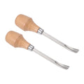 2pcs Wood Carving Knife - [9mm] 45# Carbon Steel Chisel Curved Half-round Tip Head Engraving Cutting Blade Wood Handle Whittling knives for Woodworking Sculpture Use, 5" Long