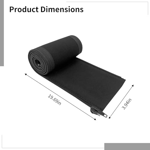 4 PCS Zipper Cable Organizer Sleeves, Cable Management Sleeve for TV and Computer Cords, Black Polyester, Reliable and Easy to Use ，and Effectively Prevent Pets from Chewing