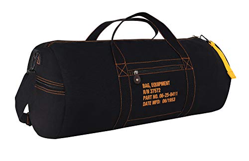Rothco Canvas Equipment Bag, Heavyweight Cotton Carryall - color: Black, size: 24 Inches