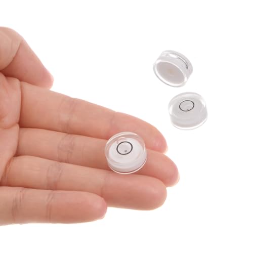 3pcs Small Circular Bubble Spirit Levels - [15mm Diameter 6mm Thickness] Mini Round RV Level Leveling Tools for Travel Trailer Turntable Camera, White - color: White, size: 15mm x 6mm