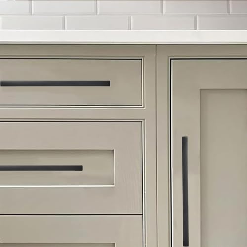 khtumeware 10 Pack 3 inch Center to Center Solid Black Cabinet Pulls Square Bar Drawer Handles Cabinet Handles Matte Black Drawer Pulls Kitchen Cabinet Hardware - color: Black, size: 3 inch(76mm) hole center