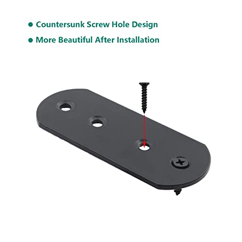 4 Pack Flat Mending Plate for Wood, ULIFESTAR Black Iron Flat Straight Brace Brackets Metal Repair Fixing Wood Brace Joining Plates Connector for Repairing Wooden Furniture with Mounting Screws - size: 3.7 x 1.5 x 0.12 inches