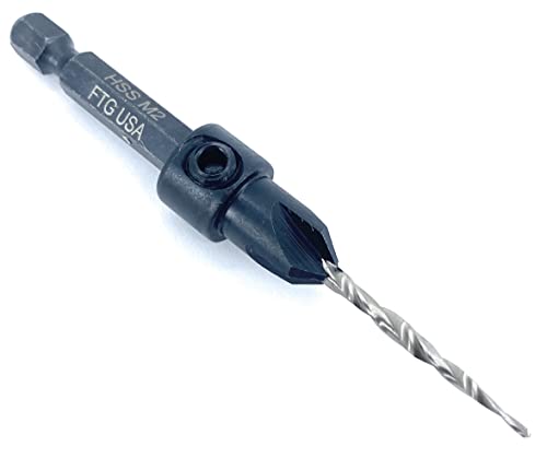 FTG USA #4 (7/64") Adjustable Tapered Wood Countersink Drill Bit - size: #4, style: w/o Depth Stop