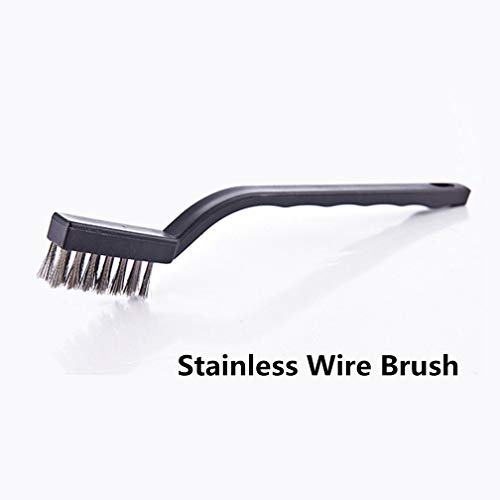 YiwerDer 9PCS MINI Wire Brushes, Stainless Steel Brush Set, Curved Handle Scratch Toothbrush, Cleaning Welding Slag and Rust - style: 9Pcs Mini Stainless steel Brushes