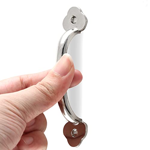 Piutouyar 12 Pcs Barn Door Handles, 3.2 in Hole Center Gate Handle, Silver - color: Silver, size: 4 Inch