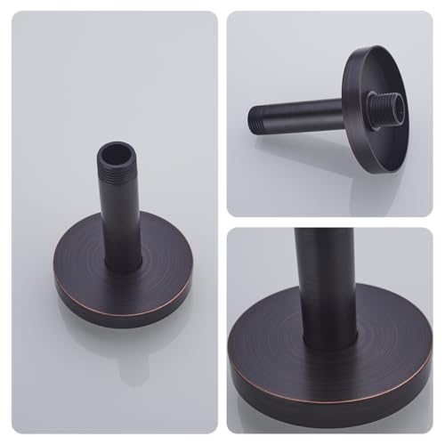 Wall Mounted Stainless Steel Shower Arm Shower Head Extension Pipe Bathroom Accessories 4 Inch Oil Rubbed Bronze,SW-RD91038-4-ORB. - color: Circular Flange-4" Oil Rubbed Bronze