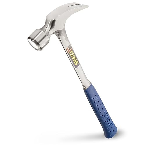 ESTWING Framing Hammer - 30 oz Long Handle Straight Rip Claw with Smooth Face & Shock Reduction Grip - E3-30S,Silver - size: 30 oz, style: Smooth Face