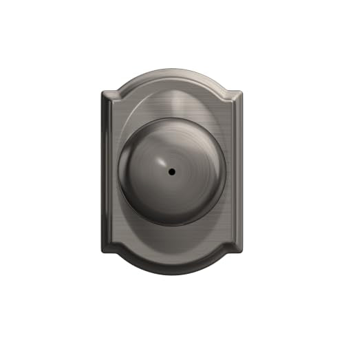 SCHLAGE Plymouth Bed/Bath Privacy Door Handle with Lock, Antique Pewter - color: Antique Pewter, size: Camelot