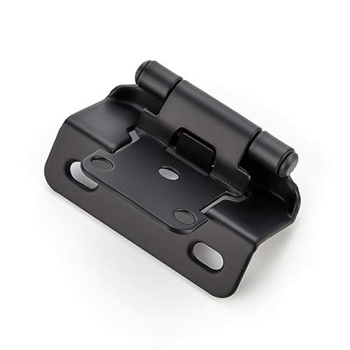 Ravinte Matte Black Semi-Overlay 1/2 inch Self-Closing Hinges, 10 Pack - color: Matte Black
