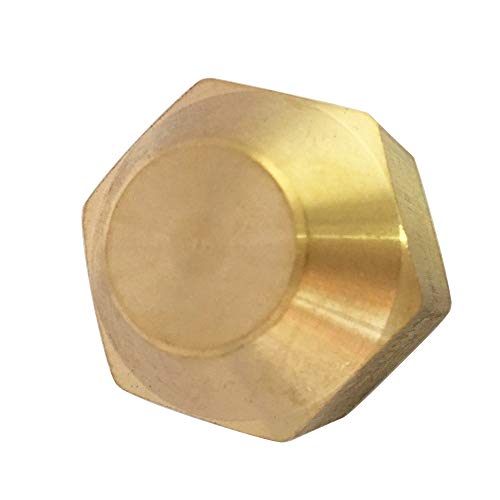 Brass Flare Cap Assortment Kits, SAE 45 Degree Flared Tube Fitting for 1/4" 5/16" 3/8" 1/2" 5/8" Tube OD, 5pcs - size: Kit