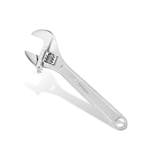 Tempest 8 Inch Adjustable Wrench, High-Torque Carbon Steel Wrench with Metric Scale,for Plumbing, Automotive Repair and Home DIY - size: 8 Inch