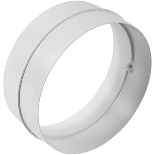 6" Inch Male Fit Round White Plastic Vent Pipe Connector and Extender - Flexible Dust Hose or Straight Dryer Pipe Coupling and Extension - HVAC Intake/Exhaust Ventilation Fitting - size: Ø 6" Inch - 1Pack
