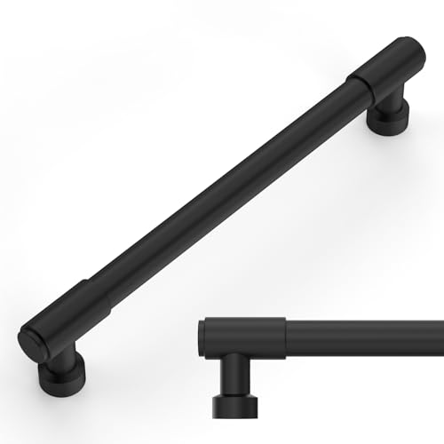 Amerdeco 10 Pack Matte Black Cabinet Pulls 6.3 Inch(160mm) Hole Center Drawer Pulls Cabinet Hardware Kitchen Cabinet Handles for Bathroom ZH0075 - color: Matte Black, size: 6.3"/160MM Hole Center