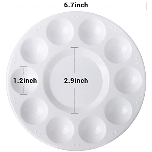 Hutou 12 Pack Paint Tray Palettes, Round, White - color: 12 Pack
