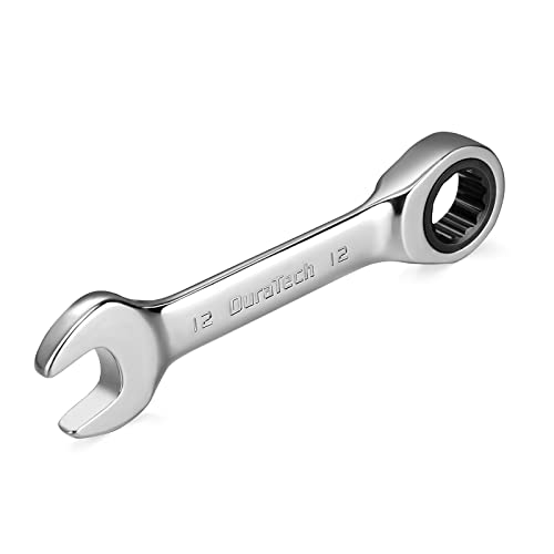 DURATECH 12mm Stubby Ratcheting Combination Wrench, Metric, CRV - size: 12 mm