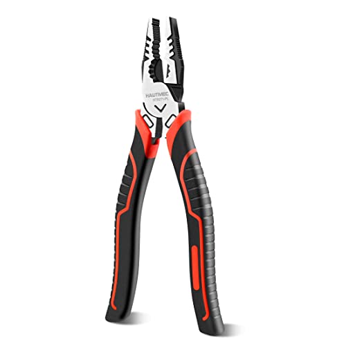 HAUTMEC 9" Linesman Pliers High Leverage Combination Pliers Multifunctional Heavy Duty Lineman Tools HT0271-PL - color: 9" Combination Pliers