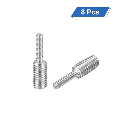 uxcell M4x15mm to M8x15mm Double End Threaded Stud Screw Bolt, 8Pcs 304 Stainless Steel Thread Reducer Adapter for Furniture Machinery Assembly Fastener - size: M4x15mm to M8x15mm