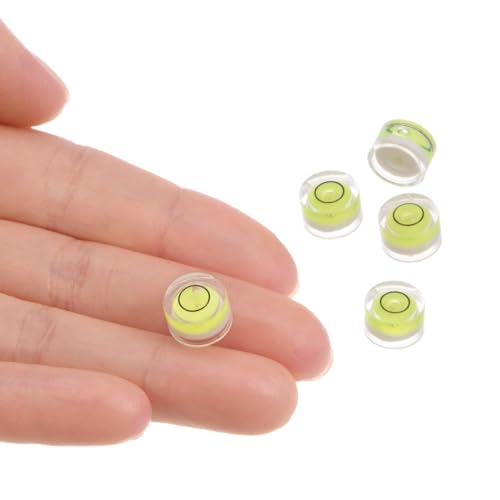 5pcs Small Circular Bubble Spirit Levels - [10mm Diameter 6mm Thickness] Mini Round RV Level Leveling Tools for Travel Trailer Turntable Camera, Lime - color: Lime, size: 10mm x 6mm