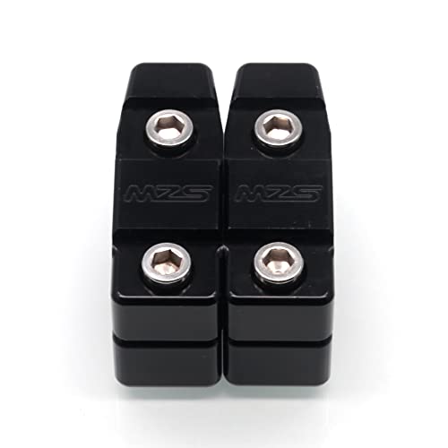 MZS Motorcycle Handlebar Mirror Mount Clamp, Aluminum 7/8 Handlebar Clamps 10MM Thread Holder Black for Motorbike Street Bike ATV Snowmobile Scooter Moped