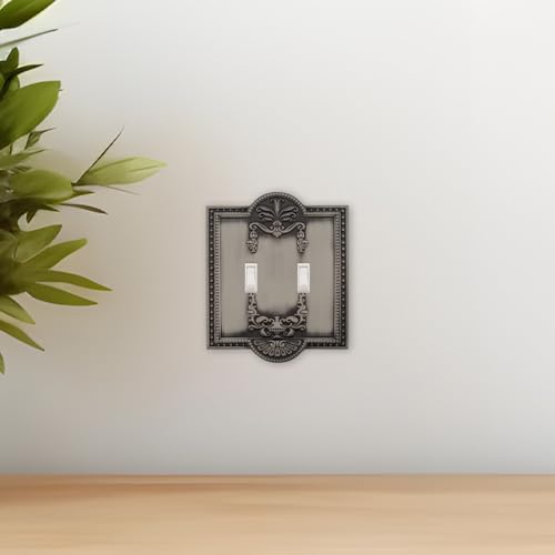 Nostalgic Warehouse Meadows Light Switch Cover Plate - color: Antique Pewter, size: Double Toggle