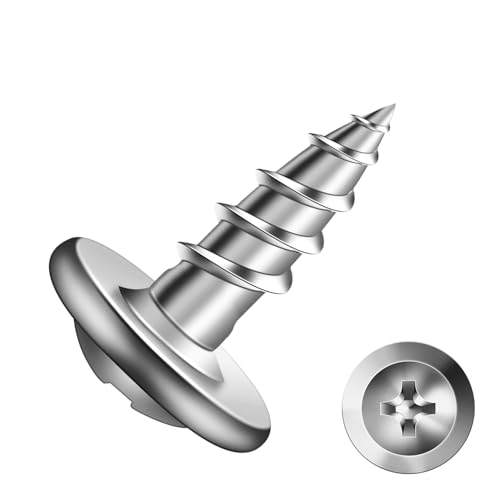 #8 x 1/2" Wood Screw 500Pcs 410 Stainless Steel Standard Thread Truss Head Fast Self Tapping by SG TZH - color: Silver - Stainless Steel, size: #8 x 1/2"