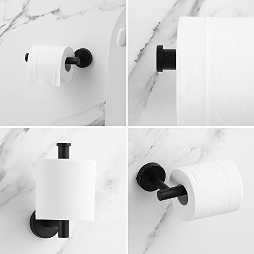 Bathroom Hardware Set Matte Black, 10 Pieces Bathroom Accessories Set Includes Includes 2 Packs 24 Inch Towel Bar, Towel Ring, Toilet Holder and 4 Packs Towel Hooks - color: Black-10pcs-24inch