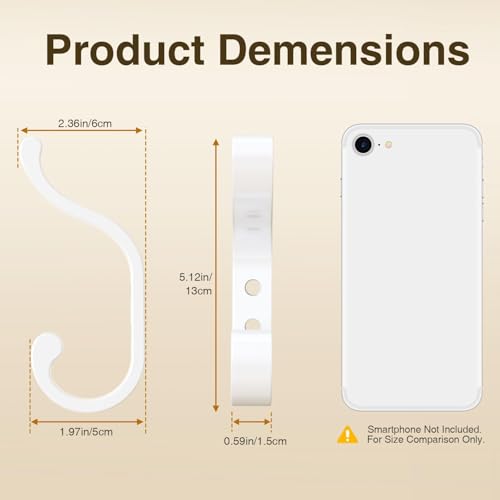 Coat Hooks Wall Mount,Heavy Duty Wall Hooks for Backpack,Towel,White 6 Pack - color: White, size: 6 Pack