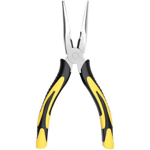 Long Needle Nose Pliers-8’’Soft Grip with Wire Cutter for Home,1pcs - size: One-8in