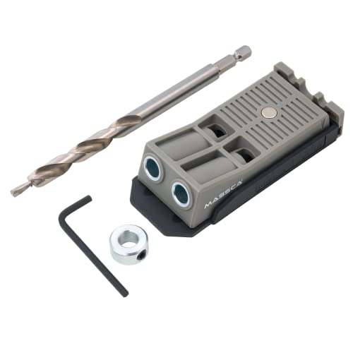 Massca Twin Pocket Hole Jig Kit, Woodworking Tools and Accessories Set