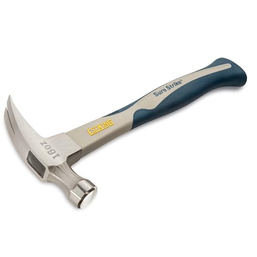 ESTWING Sure Strike Hammer, 16 oz, Carbon Fiber Handle, SSCF16S - size: 16 oz, style: Rip Claw