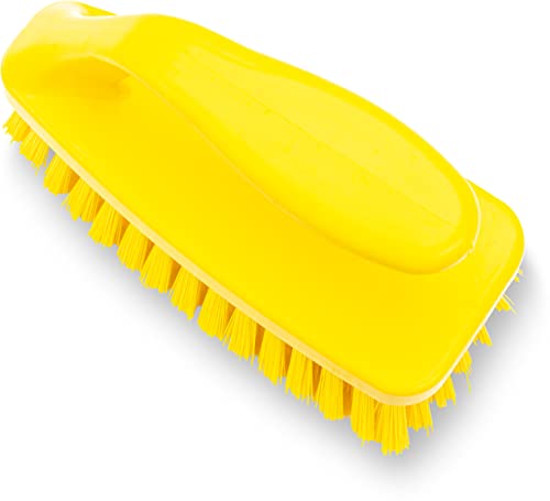 SPARTA Scrub Brush with Iron Shaped Handle and Stiff Bristles, Heavy Duty Scrubber Brush for Kitchen, Bathroom, Shower, Tile, Sink, Carpet and Bakepans, Polypropylene, 6 Inches, Yellow, (Pack of 6) - color: Yellow, size: 6 Inches (Pack of 6)