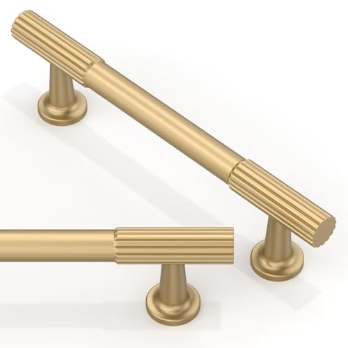 10 Pack Champagne Bronze Cabinet Pulls 4 Inch(102mm) Kitchen Cabinet Handles Solid Zinc Alloy Cabinet Hardware Drawer Pulls - color: Champagne Bronze, size: 4" Hole Center