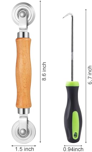 King&Charles Screen Roller Tool 2in1-Bearing Roller+Hook to Replace Mesh - size: 2 in 1