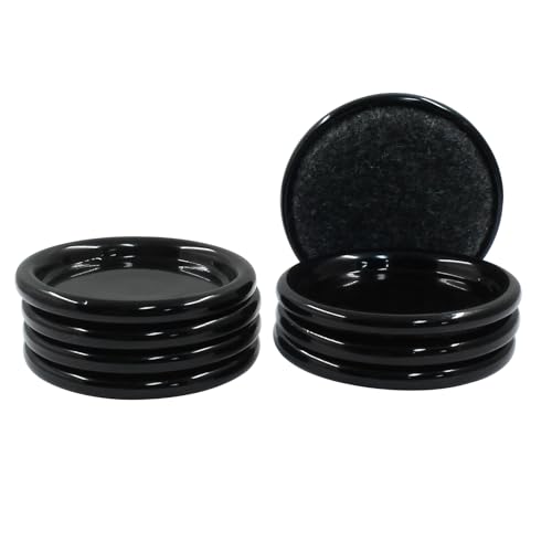 8Pcs Felt Furniture Sliders, Round, 2.5 inch Dia, Black/Gray - size: Round, 2.5 inch Diameter