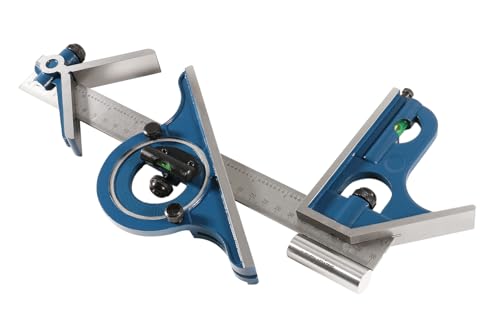 Accusize Industrial Tools Combination Square Set, 12''/300mm, 4 Pcs/Set, 0000-8108 - size: 12"/300mm