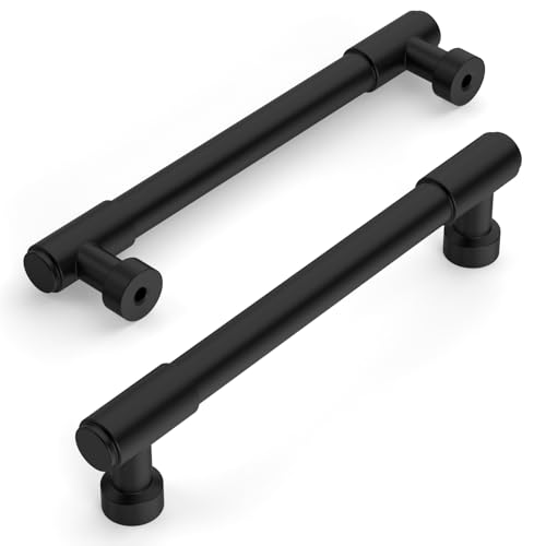 Amerdeco 10 Pack Matte Black Cabinet Pulls 5 Inch(128mm) Hole Center Drawer Pulls Cabinet Hardware Kitchen Cabinet Handles for Bathroom ZH0075 - color: Matte Black, size: 5"/128MM Hole Center