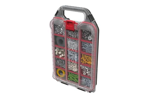 Keter Stack N' Roll 2 Pack Half Organizer Storage Box - color: Black/Red, size: Half Organizer