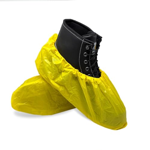 ShuBee Waterproof Shoe & Boot Covers Slip-Resistant Disposable for Plumbing Construction Floor Protection - 40 Pair - color: Yellow