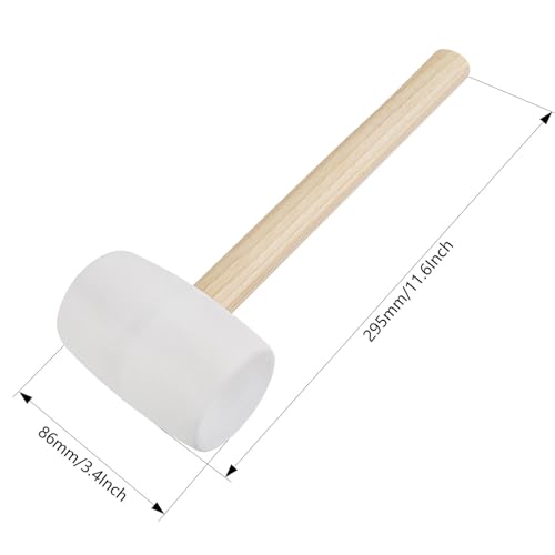 Gunpla Rubber Mallet - 12 oz Anti-Slip Wooden Handle Soft Double Face White Rubber Head Mallet for DIY, Tile Setting, Laminate Flooring Installs & More - size: 12oz