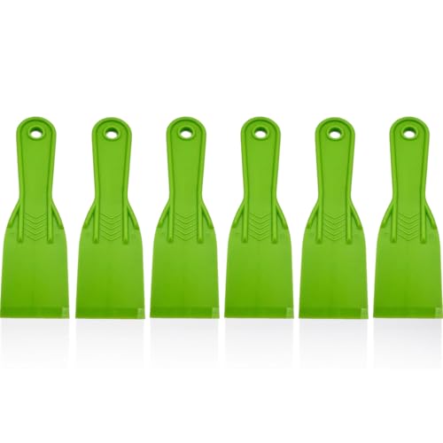 Plastic Putty Knife, 2" Flexible Paint Scraper Spackle Tool, 6/Pack