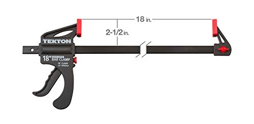 TEKTON 18 Inch Ratchet Bar Clamp / 24 Inch Spreader | 39183 - size: 18 in. / 24 in., style: Single Clamp