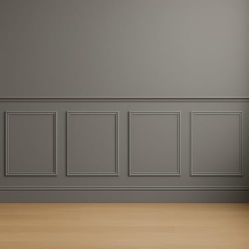 Wall Molding Kit – Pre-Cut & Primed Trim Package, DIY Ready-to-Assemble Wainscoting Panels, Paintable Polystyrene Wall Frame, Durable Classic Wall Trim (Style-3)