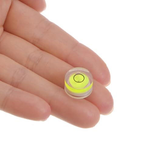 HARFINGTON 3pcs Round Bubble Level 13x7mm Mini Circular Bullseye Spirit Levels for Leveling Camera Tripod Telescope Workshop Turntable Pictures Frame, Lime - color: Lime (Black Circle), size: 13x7mm