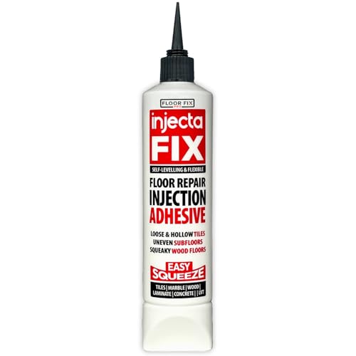 Floor-Fix Pro Injectafix - All in One Repair Kit for Loose/Hollow & Tiles Repair + Squeaky Wood, LVT & Laminate. Includes Anti- Clog Air-Tight Cap. Does NOT Require Caulk Gun - color: 1