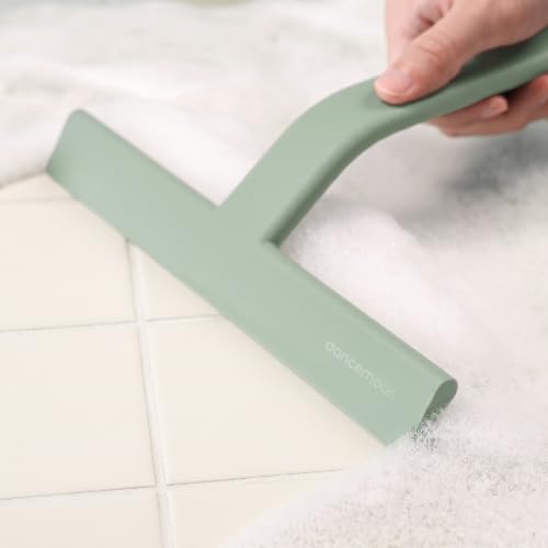 dancemoon JustHang Shower Squeegee with Built-in Hook, 10'' Matte Green - color: Matte Green