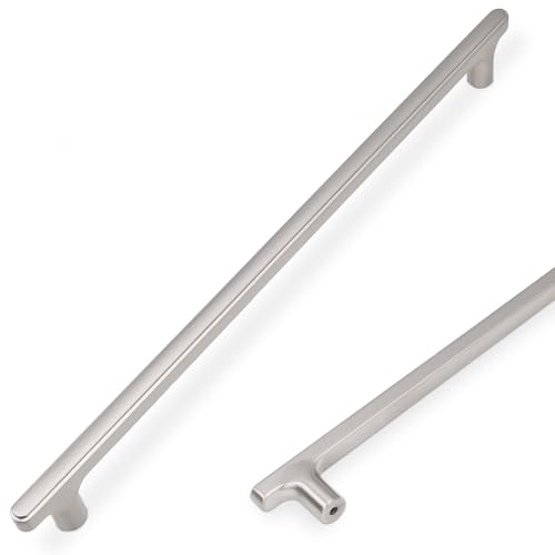 COTYKILEY 10 Pack 10 Inch(256mm) Brushed Satin Nickel Cabinet Handles Kitchen Cabinet Pulls Cabinet Door Handles Kitchen Cabinet Hardware Cupboard Drawer Pulls Dresser Handles - color: Brushed Satin Nickel, size: 10" Hole Center（256MM）