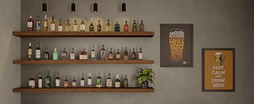 ROGMARS 72 Inches Long Walnut Floating Shelves - color: Walnut, size: 72 Inch set of 3