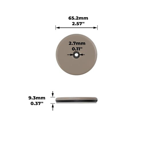 Shepherd Hardware 9454 2-1/2-Inch Round, Adhesive Slide Glide Furniture Sliders, 4-Pack, Beige - size: 2.5 inch