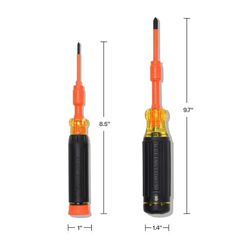 Klein Tools 32310INS 10-in-2 Insulated Multi-Bit and Multi-Bit Precision Screwdriver Set, Auto-Locking Collar, 1000V Rated, In-Handle Bit Storage - size: 2-Piece Set